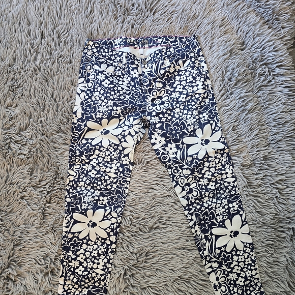 kate spade Denim - Kate Spade Navy and White Floral Jeans